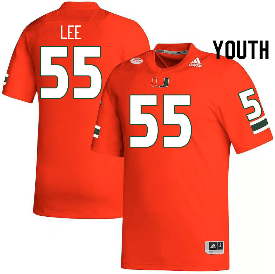 Youth #55 Matt Lee Miami Hurricanes College Football Jerseys Stitched-Orange